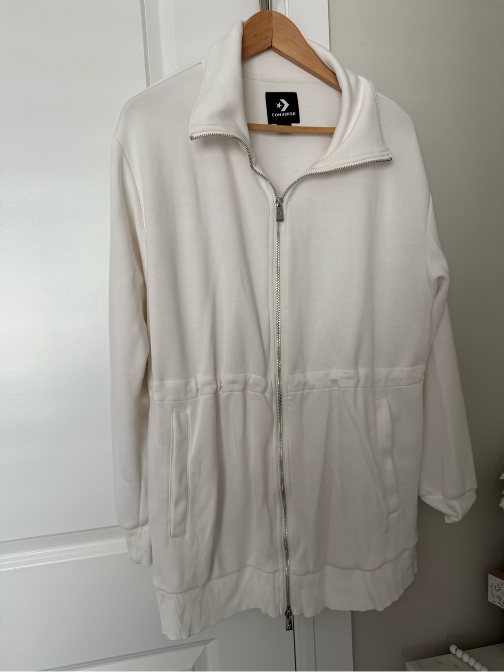 Converse Ladies Cream Full-Zip Jacket- size Large